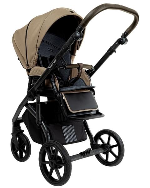 Детская коляска Roan Bass Next 2.0 3 в 1 с автокреслом Tutis Elo Lux EduSky Black BSN/42/2 Mocha Mousse/Black/руч.Cappuccino