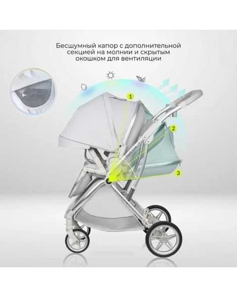 Детская прогулочная коляска Farfello Fest Lux Светло-серый/Light grey FL-14 цветная рама