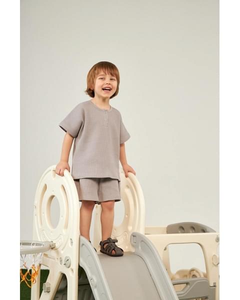 Игровой комплекс с горкой UNIX Kids Bus 171 см Grey