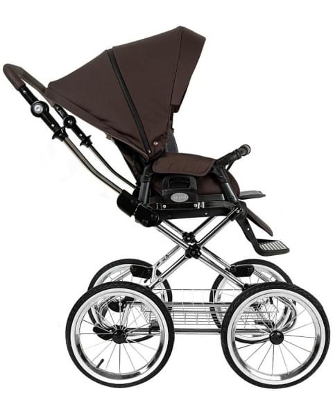 Детская коляска Roan Bass Next Classic 2.0 d14 3 в 1 с автокреслом Tutis Elo Lux EduSky Black BSNC/93/2 Turkish Coffe/Black/руч.Cappuccino