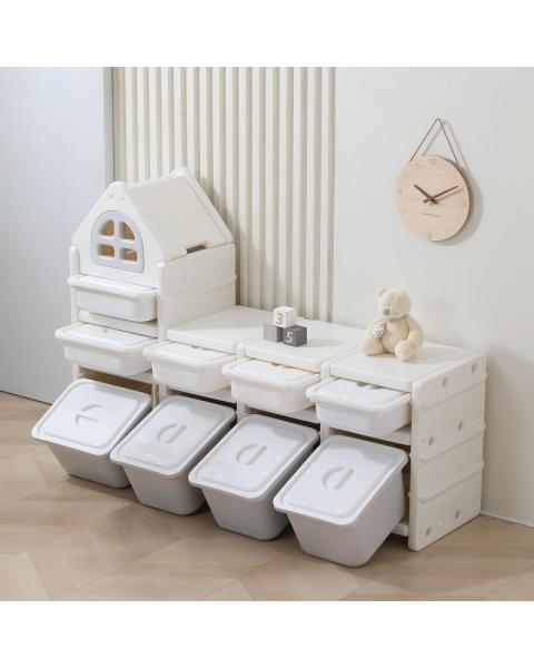 Стеллаж для игрушек UNIX Kids 9 ящиков Grey