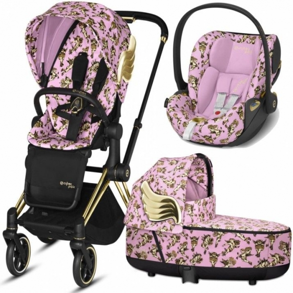 Коляска 3 в 1 Cybex Priam III Jeremy Scott Cherubs, FE JS Cherubs Pink (Розовый с рисунком)