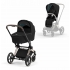 Коляска 2 в 1 Cybex Priam IV шасси Rose Gold, Deep Black (Черный)