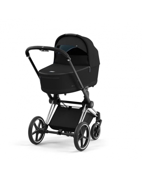 Коляска 2 в 1 Cybex Priam IV шасси Rose Gold, Deep Black (Черный)