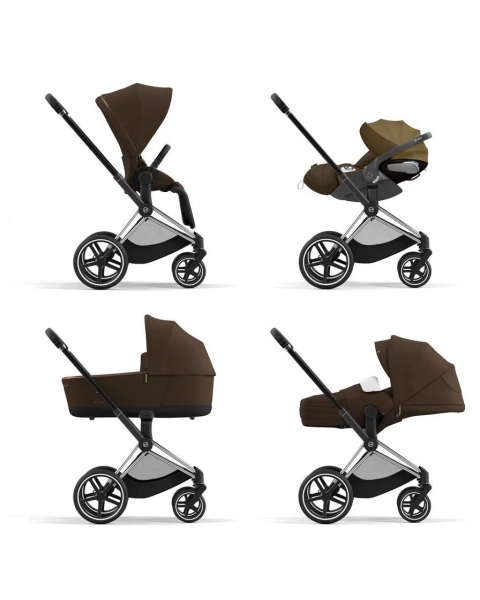 Коляска 2 в 1 Cybex Priam IV шасси Chrome Brown, Khaki Green (Хаки)