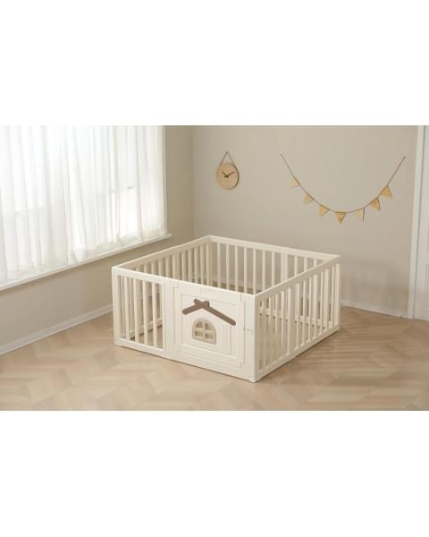 Большой детский игровой манеж UNIX Kids Classic Tree House 130 x 130 Camel