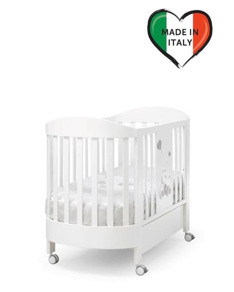 Детская кровать Erbesi Mirtillo овальная с матрасом белый