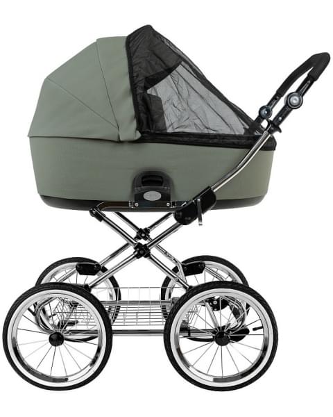 Детская коляска Roan Bass Next Classic 2.0 d14 3 в 1 с автокреслом Tutis Elo Lux EduSky Black BSNC/92/2 Sage Green/Black/руч.Black