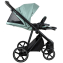 Детская коляска Roan Sol Vintage Leather 2.0 3 в 1 с автокреслом Tutis Elo Lux Edusky Black SL/13/L Misti Mint/Grey/руч. Серый