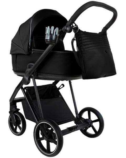 Детская коляска Roan Sol Vintage Leather 2.0 3 в 1 с автокреслом Tutis Elo Lux Edusky Black SL/10/L Black/Black/руч.Черный