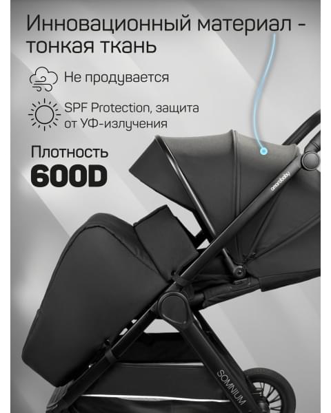 Прогулочная коляска с реверсивным блоком Amarobaby, Somnium, чёрный