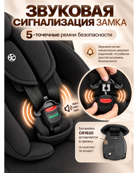 Автокресло с опорной ногой Amarobaby Security, i-Size, для детей 40-150 см, чёрный