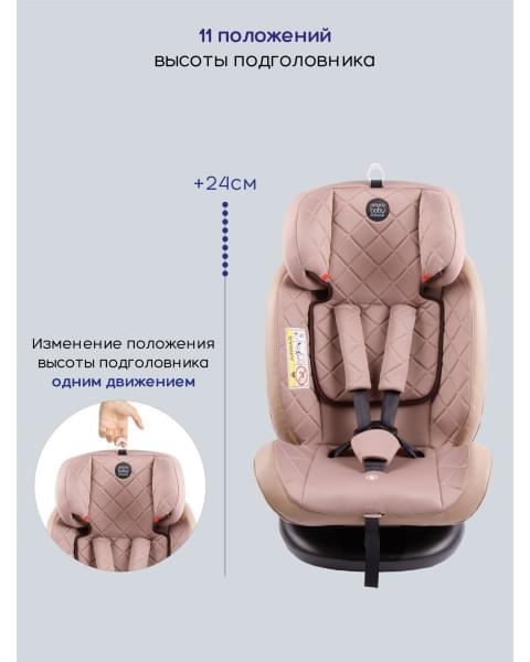 Автокресло детское AMAROBABY Brilliant ISOFIX класс D, группа 0+/1/2/3, (бежевый)