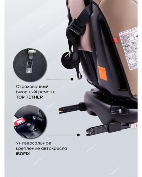 Автокресло детское AMAROBABY Brilliant ISOFIX класс D, группа 0+/1/2/3, (бежевый)