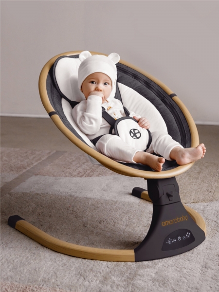 Электронные качели детские AMAROBABY ERGO SWING, чёрный
