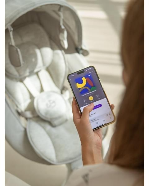 Электронные качели детские Amarobaby Funny swing, серый