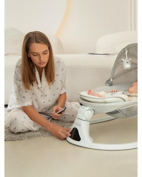 Электронные качели детские Amarobaby Funny swing, серый