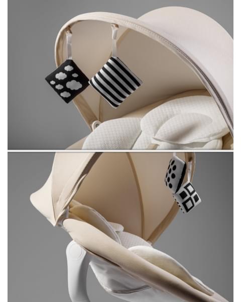 Качели электронные детские Amarobaby Jolly swing, молочный, белый вкладыш