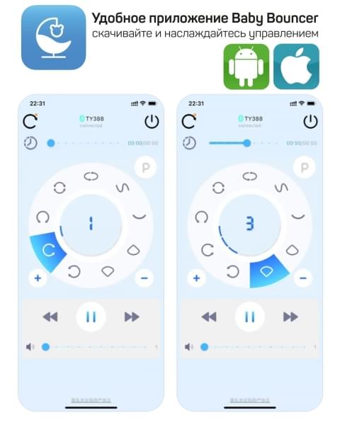 Качели электронные детские Amarobaby Jolly swing, молочный, белый вкладыш