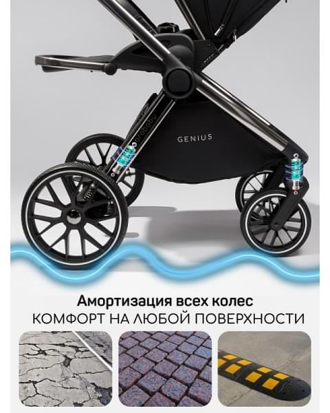 Детская коляска AmaroBaby Genius 2 в 1 черный