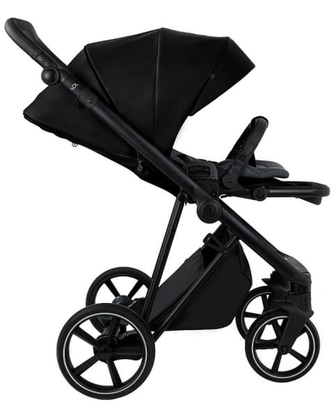 Детская коляска Roan Sol Vintage Leather 2.0 3 в 1 с автокреслом Tutis Elo Lux Edusky Black SL/10/L Black/Black/руч.Черный