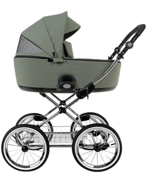 Детская коляска Roan Bass Next Classic 2.0 d14 3 в 1 с автокреслом Tutis Elo Lux EduSky Black BSNC/92/2 Sage Green/Black/руч.Black