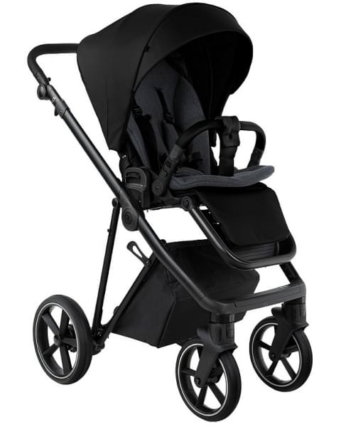 Детская коляска Roan Sol Vintage Leather 2.0 3 в 1 с автокреслом Tutis Elo Lux Edusky Black SL/10/L Black/Black/руч.Черный