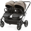 Детская коляска для двойни Adamex Leo Duo Deluxe 3 в 1 DUO-SA9 (Т.БЕЖЕВАЯ КОЖА)