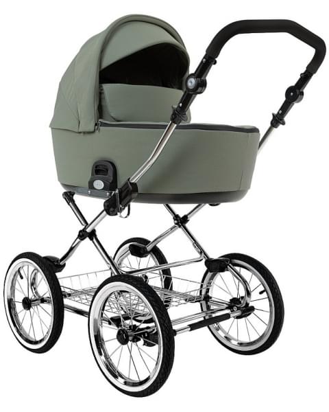 Детская коляска Roan Bass Next Classic 2.0 d14 3 в 1 с автокреслом Tutis Elo Lux EduSky Black BSNC/92/2 Sage Green/Black/руч.Black