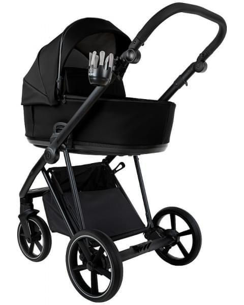 Детская коляска Roan Sol Vintage Leather 2.0 3 в 1 с автокреслом Tutis Elo Lux Edusky Black SL/10/L Black/Black/руч.Черный