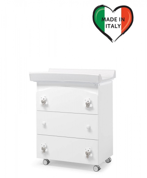 Пеленальный комод Erbesi Tato белый/серый