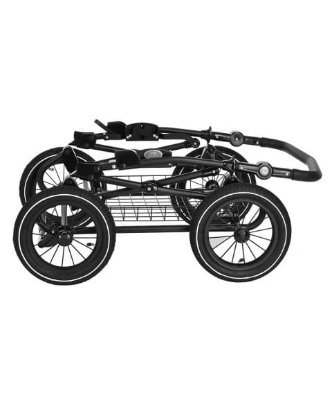 ROAN Коляска 1 в 1 Bass Next Classic короб Black /d12/руч.Коричневый (2места)