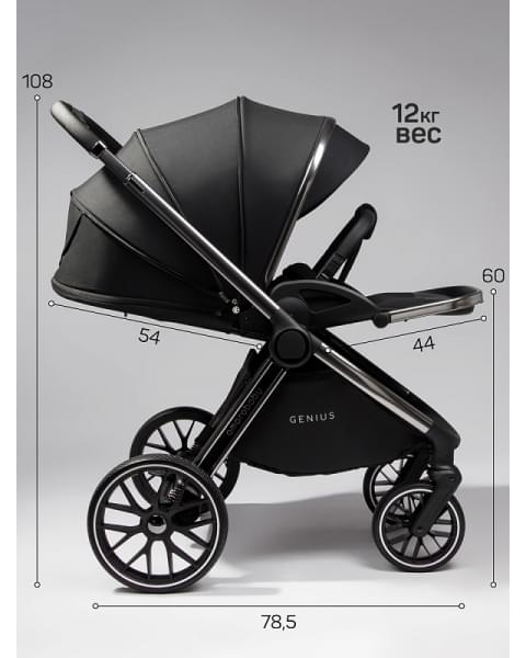 Детская коляска AmaroBaby Genius 2 в 1 черный