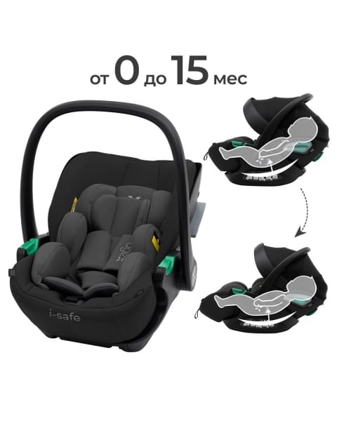 Автокресло Agex i-Safe (0-13 кг), Black (Черный) + База Agex Isofix Base 360