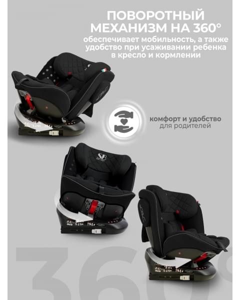 Автокресло группа 0123 (0-36) Sweet Baby Crosstour HB636 360 SPS Isofix Black