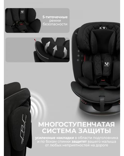 Автокресло группа 0123 (0-36) Sweet Baby Crosstour HB636 360 SPS Isofix Black