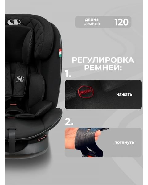 Автокресло группа 0123 (0-36) Sweet Baby Crosstour HB636 360 SPS Isofix Black