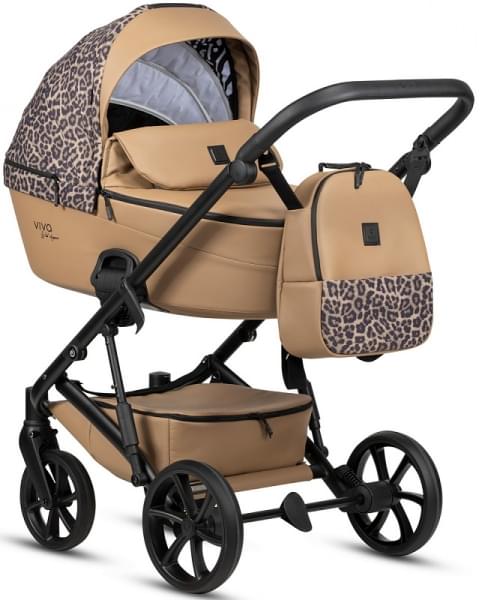 Коляска 3 в 1 Tutis Viva 6+ Leather Wild Elegance, Savannah Brwon (323) с автокреслом Tutis Beno (0-13 кг)
