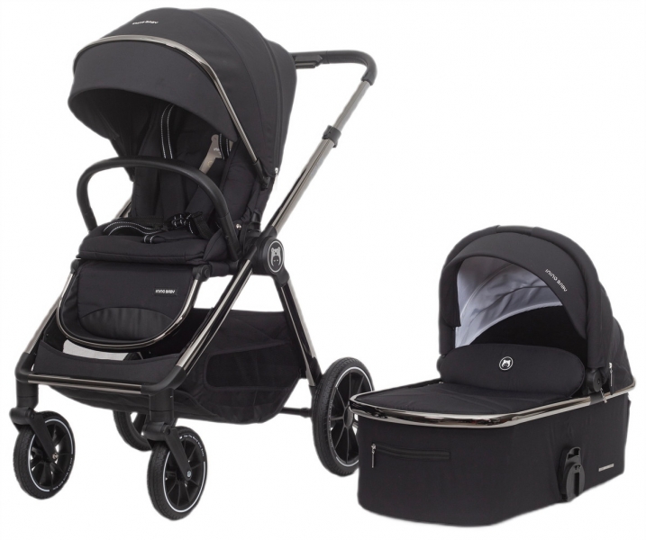 Детская коляска 2 в 1 IningBaby KR 345 pro black