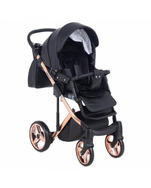 Детская коляска Adamex Chantal Star Collection 2 в 1 STAR101 черный+розовый