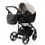 Детская коляска Adamex Lanti Deluxe 2 в 1 LN-SD110 (СВ.БЕЖ.КОЖА + ЧЕРН. КОЖА)