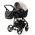 Детская коляска Adamex Lanti Deluxe 2 в 1 LN-SD110 (СВ.БЕЖ.КОЖА + ЧЕРН. КОЖА)