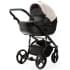 Детская коляска Adamex Lanti Deluxe 2 в 1 LN-SD110 (СВ.БЕЖ.КОЖА + ЧЕРН. КОЖА)