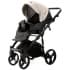 Детская коляска Adamex Lanti Deluxe 2 в 1 LN-SD110 (СВ.БЕЖ.КОЖА + ЧЕРН. КОЖА)
