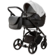 Детская коляска Adamex Lanti Deluxe 3 в 1 LN-SD01 (БЕЛ.КОЖА + ЧЕРН. КОЖА)