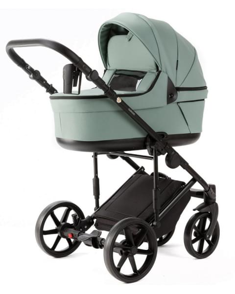 Детская коляска Adamex Locco Light Deluxe 3 в 1 LL-SA20 (СЕРО-ЗЕЛЕН. КОЖА)