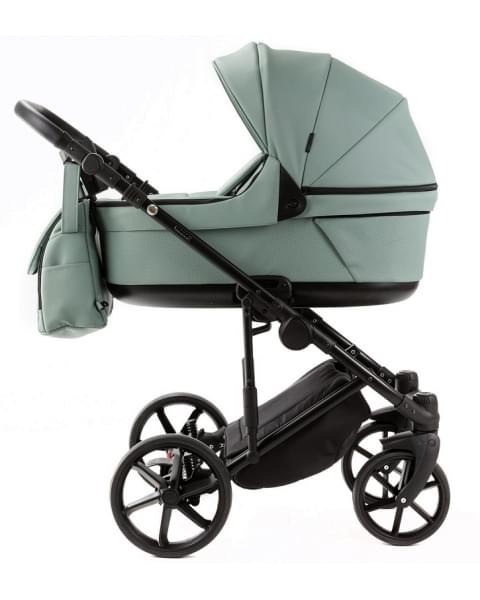 Детская коляска Adamex Locco Light Deluxe 3 в 1 LL-SA20 (СЕРО-ЗЕЛЕН. КОЖА)