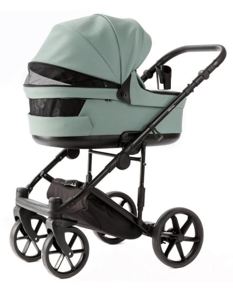 Детская коляска Adamex Locco Light Deluxe 3 в 1 LL-SA20 (СЕРО-ЗЕЛЕН. КОЖА)