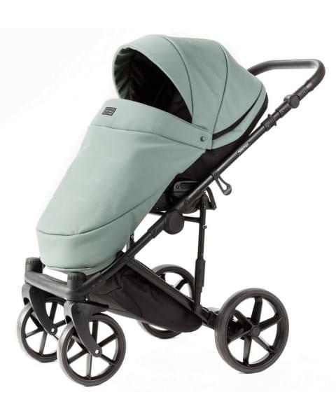 Детская коляска Adamex Locco Light Deluxe 3 в 1 LL-SA20 (СЕРО-ЗЕЛЕН. КОЖА)