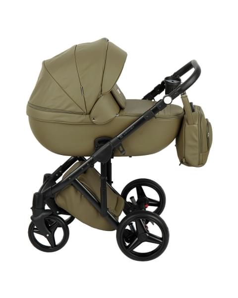 Детская коляска Adamex Luciano Deluxe 2 в 1 Q106 (ХАКИ 100% КОЖА)